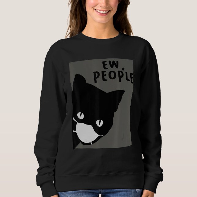 Sweatshirt Chat Chat Avec Masque Visage Ew Personnes Chat 1 (Devant)