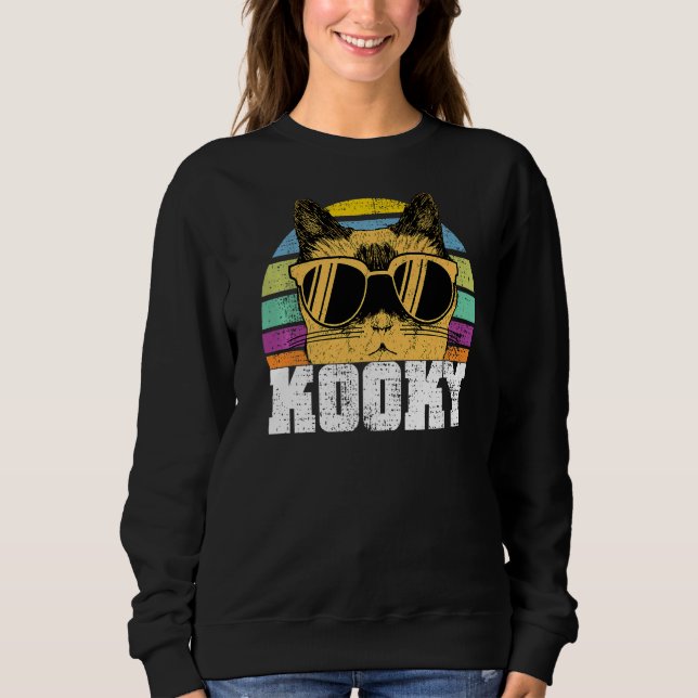 Sweatshirt Chat Chats Kooky Chat Portant des lunettes de sole (Devant)