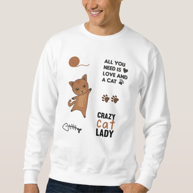 Sweatshirt Chat Chats Noirs Sticker Set Sayings Paws (Devant)