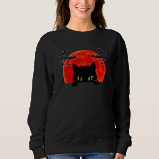 Sweatshirt Chat Chauve-Souris Noir Épouvantable Nuit de Plein