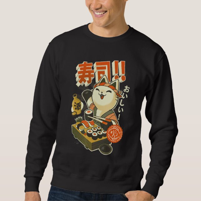 Sweatshirt Chat Chef Sushi (Devant)
