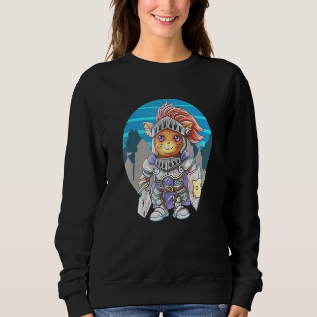 Sweatshirt Chat Chevalier Mignonne Un Chat Kitten Kitty Parod (Devant)