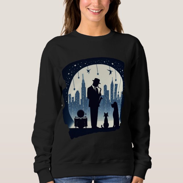 Sweatshirt Chat, chien, Jazz (Devant)