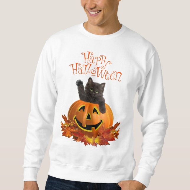 Sweatshirt Chat Citrouille (Devant)