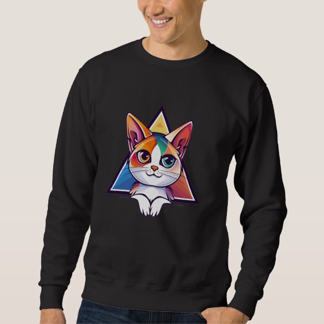 Sweatshirt Chat coloré (Devant)