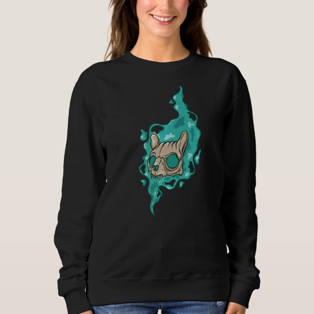 Sweatshirt Chat crâne déplaisant (Devant)