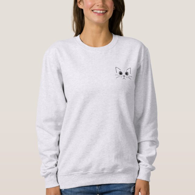Sweatshirt chat curieux (Devant)
