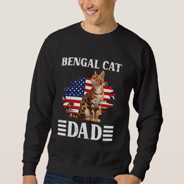 Sweatshirt Chat Daddy Bengale Chat Papa Bengale Père Bengale  (Devant)