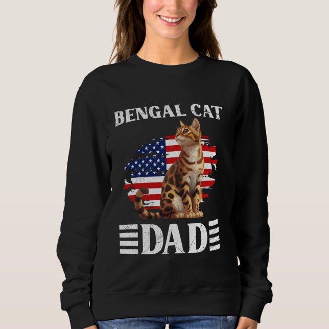 Sweatshirt Chat Daddy Bengale Chat Papa Bengale Père Bengale  (Devant)