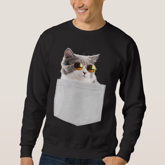 Sweatshirt Chat Dans La Poche Sortir Chat Cute Pékin Dans Le  (Devant)