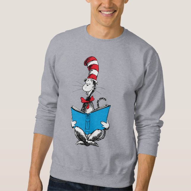 Sweatshirt Chat dans le Chapeau Lecture (Devant)