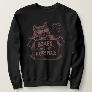 Sweatshirt Chat dans une boîte : Endroit heureux
