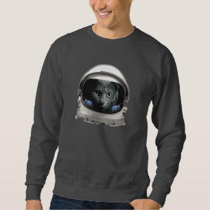 Sweatshirt Chat d'astronaute de casque d'espace