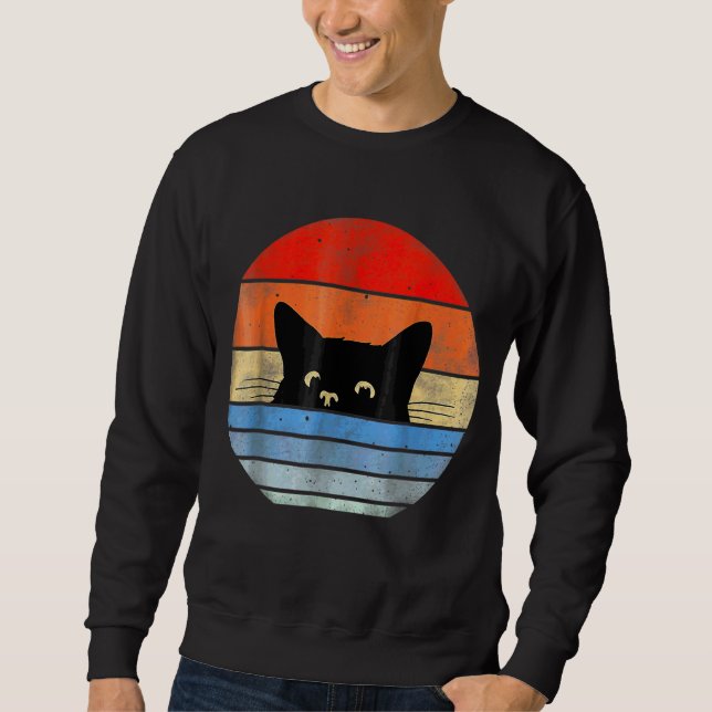 Sweatshirt Chat de cache Vintage rétro (Devant)