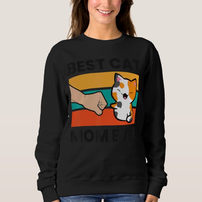 Sweatshirt Chat de Calico Propriétaire Meilleur Chat Maman Ja (Devant)