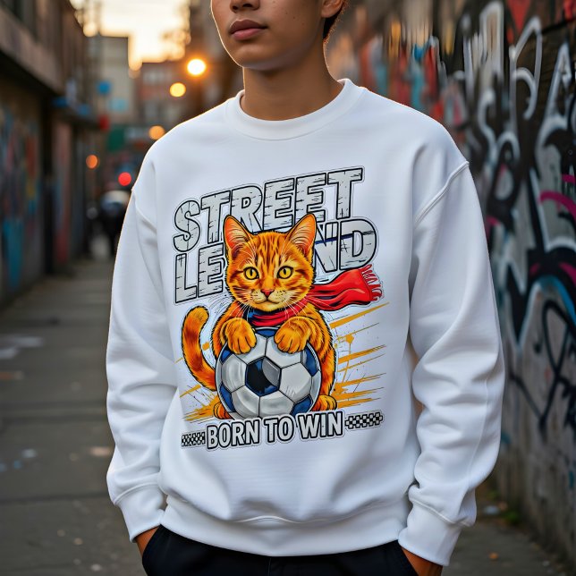 Sweatshirt Chat de foot légende de la rue Cadeau drôle  (Créateur téléchargé)