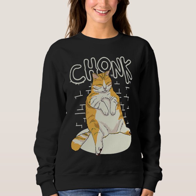 Sweatshirt Chat de graisse Chonk Échelle Chonky Chubby Kitten (Devant)