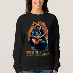 Sweatshirt Chat de guitare électrique drôle avec Cat-titude e