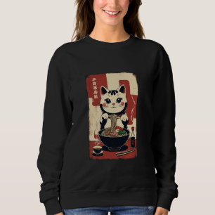 Sweatshirt Chat de la soupe Ramen chanceux Maneki Neko Charme
