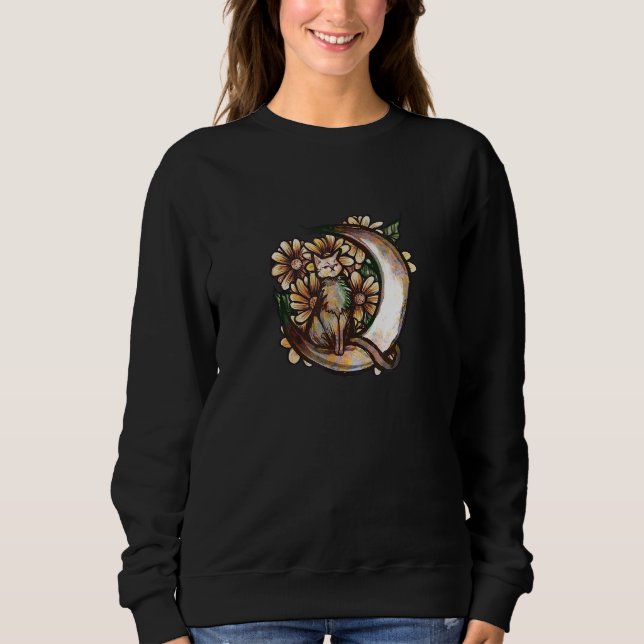 Sweatshirt Chat de Lune enfant de la lune minou 2 (Devant)