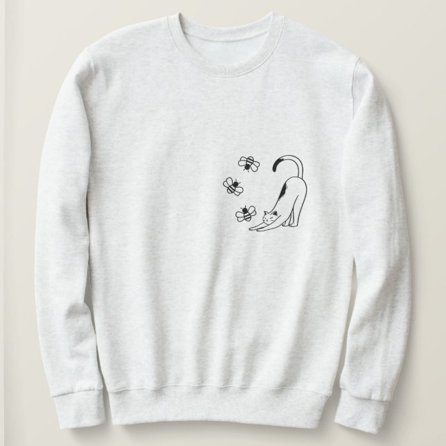 Sweatshirt Chat de printemps minimaliste  (Design devant)