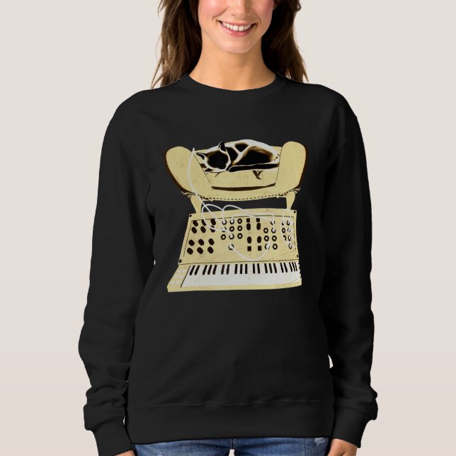 Sweatshirt Chat de synthétiseur modulaire (Devant)