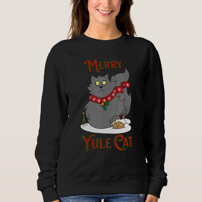 Sweatshirt Chat de Yule Folklore islandais Vacances de Noël (Devant)