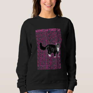 Sweatshirt Chat des Forêts Norvégiennes Pastel Esthétique