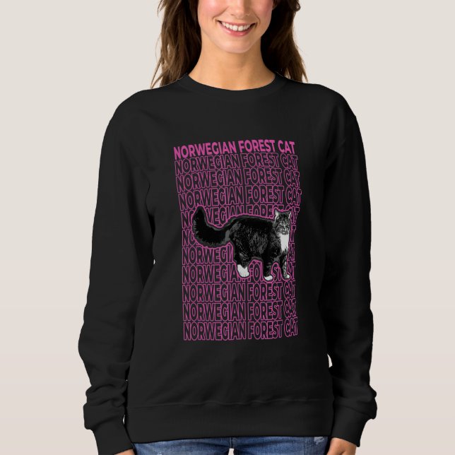 Sweatshirt Chat des Forêts Norvégiennes Pastel Esthétique (Devant)