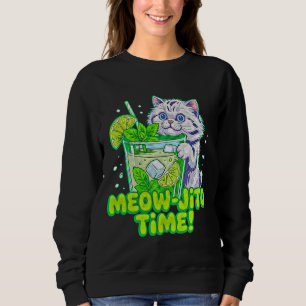 Sweatshirt Chat d'été Meow-jito - Femme drôle de chat tropica