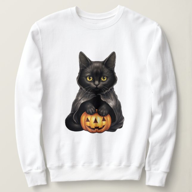 Sweatshirt Chat d'Halloween (Design devant)