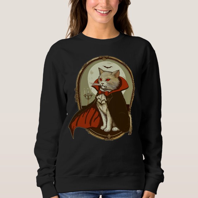 Sweatshirt Chat d'Halloween, Comte Catula (Devant)