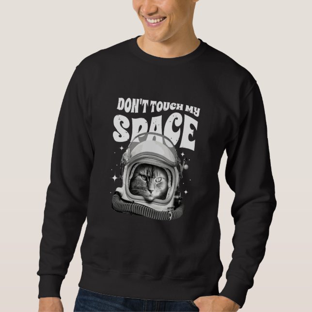 Sweatshirt Chat Dire Ne Touchez Pas À Mon Espace (Devant)