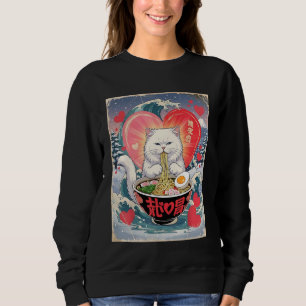 Sweatshirt Chat drôle de ramen nouilles Saint Valentin Anime 