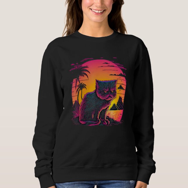 Sweatshirt Chat en colère esthétique (Devant)