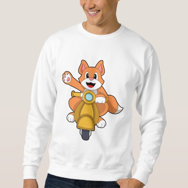 Sweatshirt Chat en motard avec scooter.PNG (Devant)