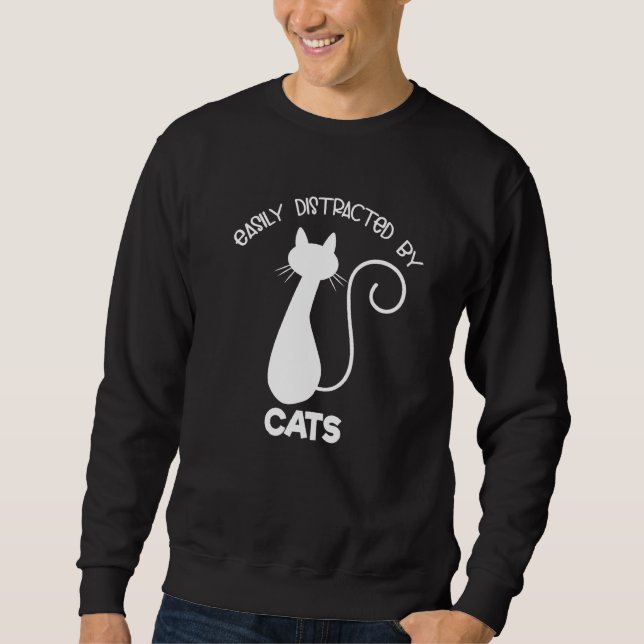 Sweatshirt Chat Et Kitten Facilement Distrait Par Les Chats (Devant)