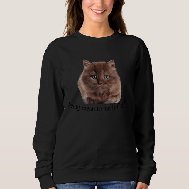 Sweatshirt Chat Être Moyenne Pour Moi Est Illégale (Devant)