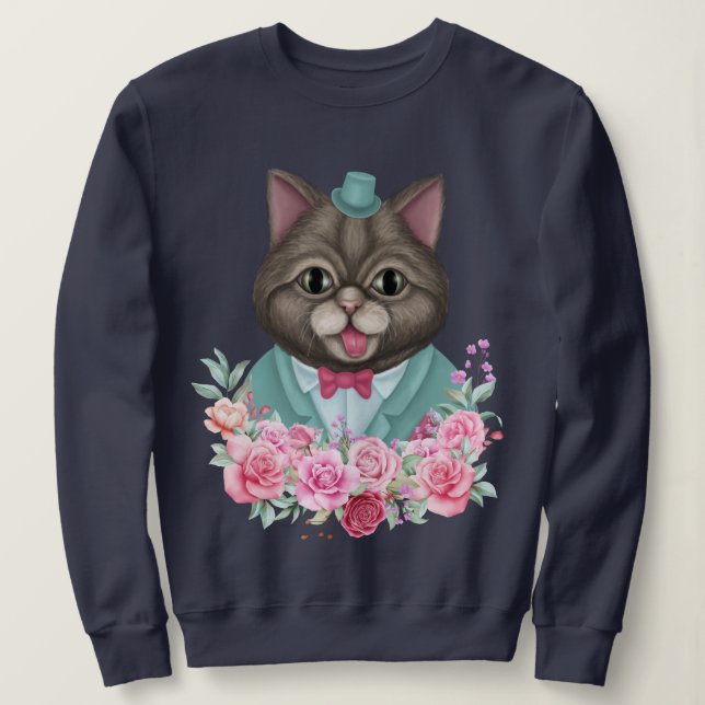 Sweatshirt Chat fantaisie (Design devant)