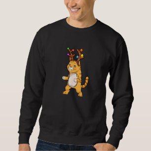 Sweatshirt Chat Floss Dance Reindeder Antlers Headband Kitten