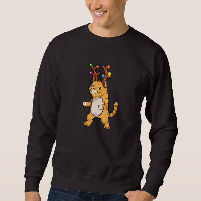 Sweatshirt Chat Floss Dance Reindeder Antlers Headband Kitten (Devant)