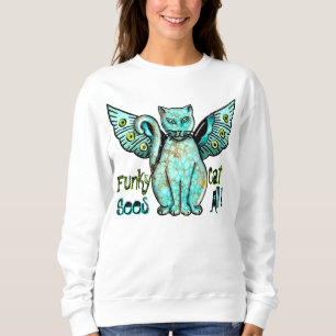 Sweatshirt Chat Funky (T-shirt long manches pour dames)