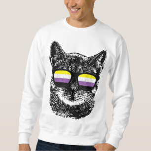 Sweatshirt Chat Gay pride non binaire Lunettes de soleil LGBT