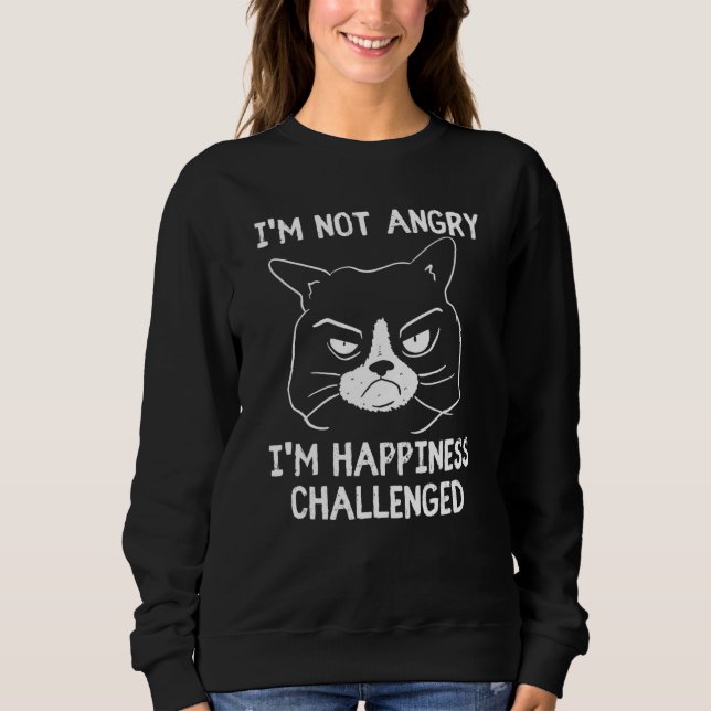 Sweatshirt Chat Grumpy Mauvaise Humeur Matin Personnes Sarcas (Devant)