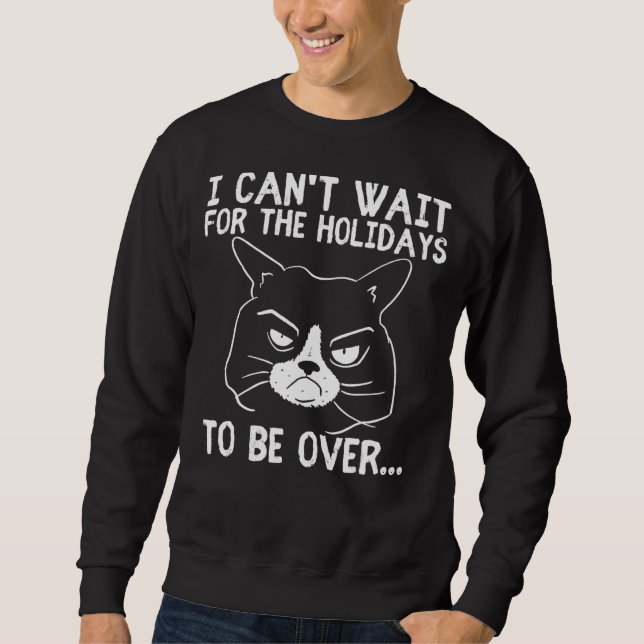 Sweatshirt Chat Grumpy Mauvaise Humeur Vacances Noël Morni (Devant)