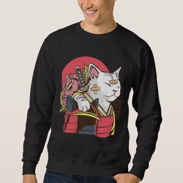 Sweatshirt Chat guerrier samouraï (Devant)