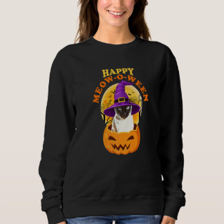 Sweatshirt Chat Happy Meow O Ween Witch Halloween