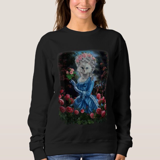 Sweatshirt , Chat Impersonate Marie Antoinette Reine de Franc (Devant)