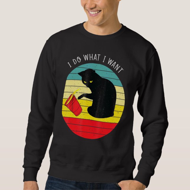 Sweatshirt Chat Je Fais Ce Que Je Veux (Devant)