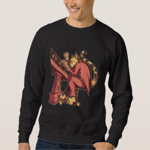 Sweatshirt Chat Jouer Piano Special Blues Musique Jazz Artist